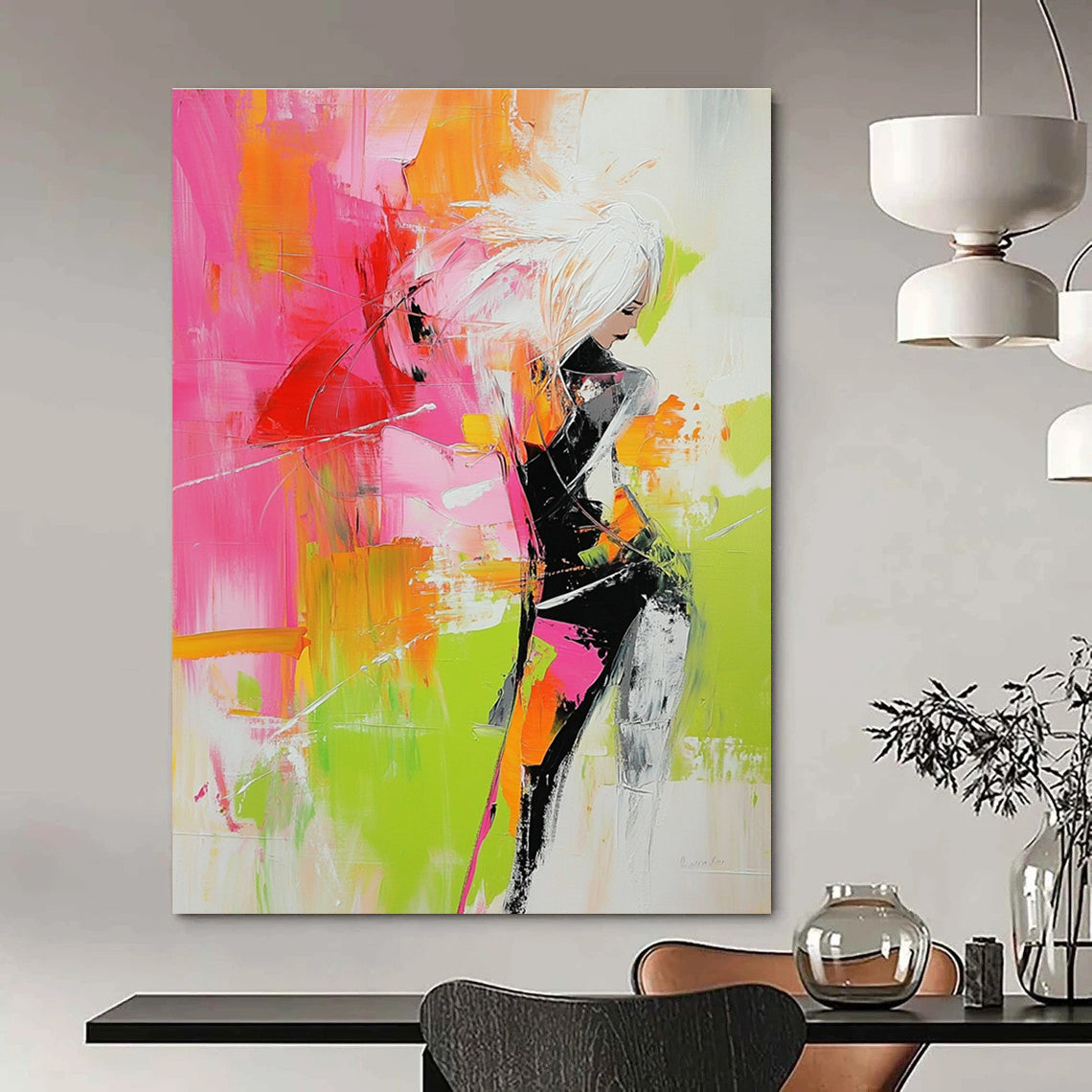 Colorful Figure - Inspired Abstract Painting for Fashion - Forward Boutiques GAB0906
