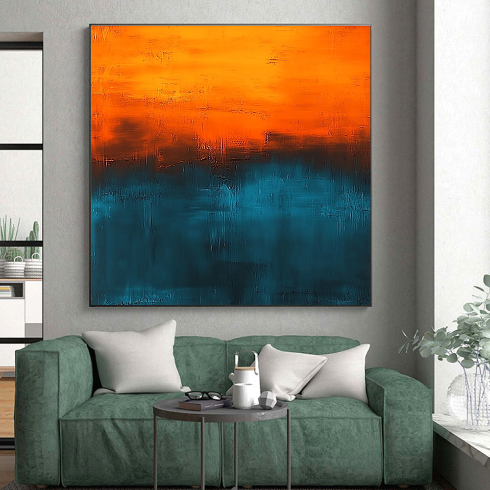Orange Blue Abstract Gradient Painting with Smooth Transitions WINK658