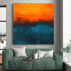Orange Blue Abstract Gradient Painting with Smooth Transitions WINK658