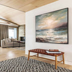 Coastal Sunset Abstract Painting for Beachfront Condo Living Areas YHT316