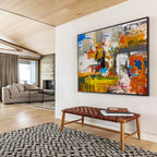 Bold Colors Abstract Composition Painting for Creative Studios YHT335
