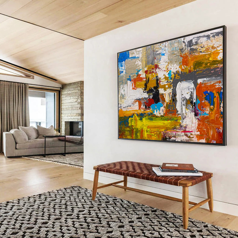 Bold Colors Abstract Composition Painting for Creative Studios YHT335