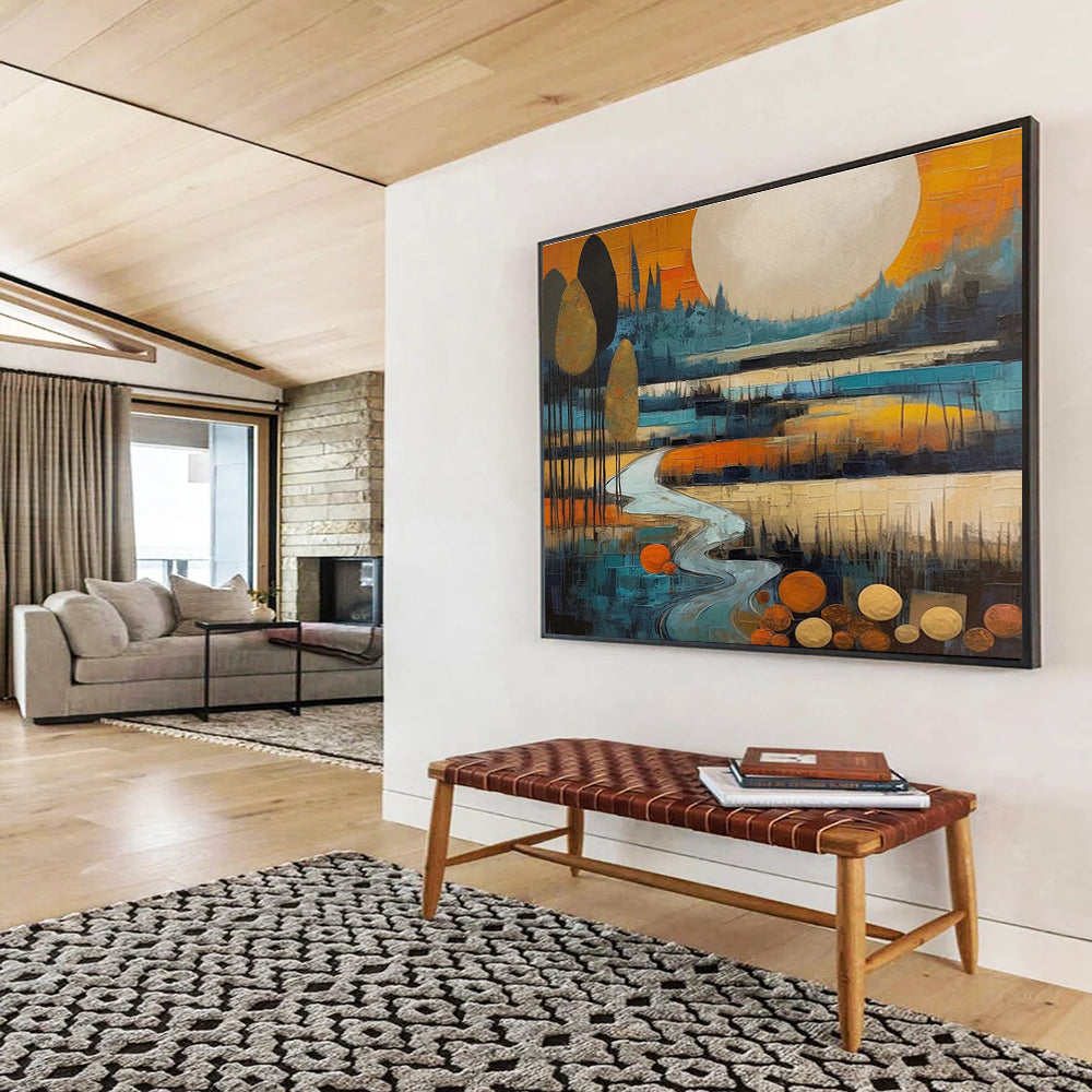 Colorful Landscape Abstract Painting for Art - Loving Retreats YHT085