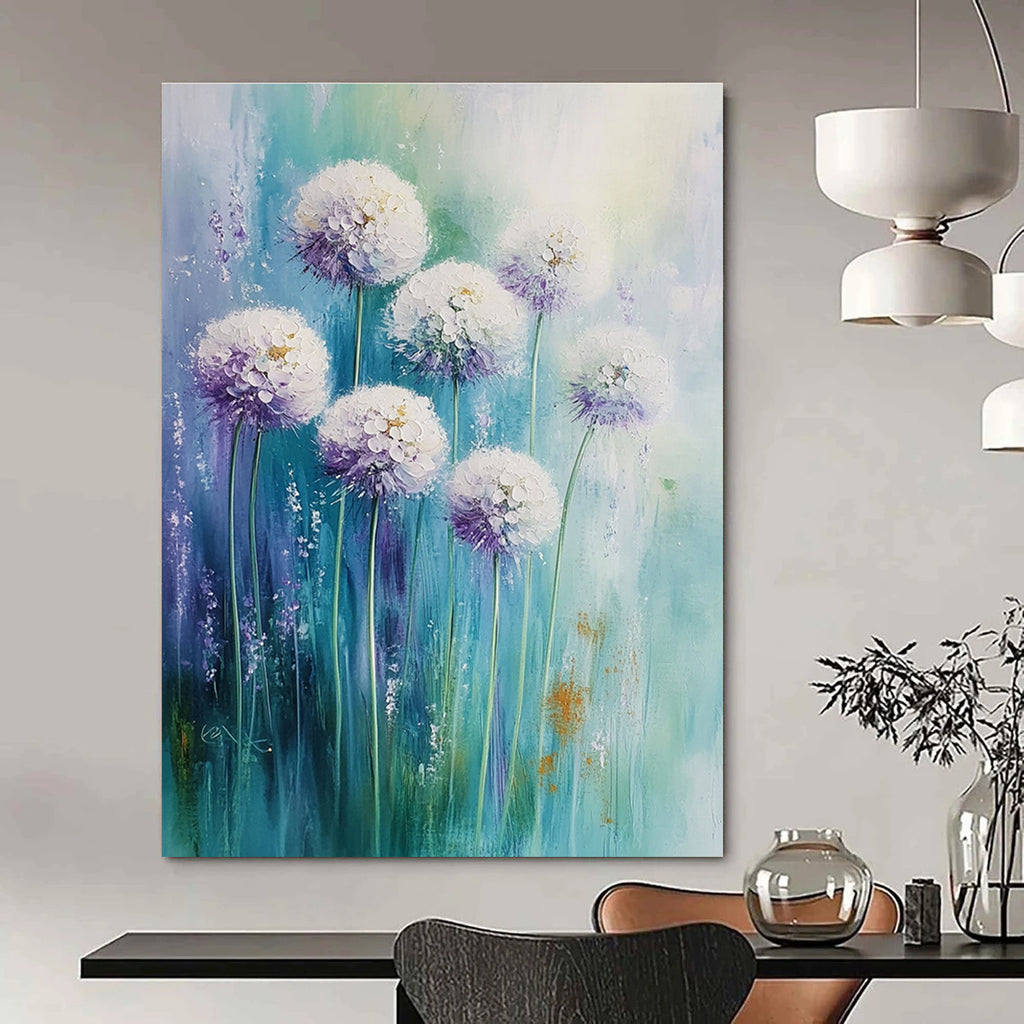 Dandelion Blooms Soft - Colored Floral Abstract Painting GAB0300