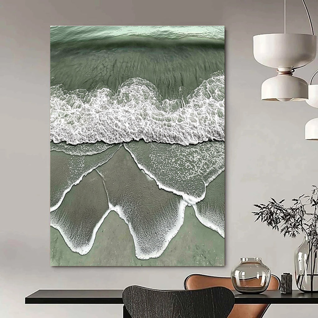 Coastal Wave Abstract Painting for Beach - Themed Living Rooms GAB1020