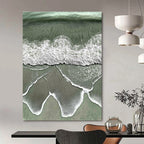Coastal Wave Abstract Painting for Beach - Themed Living Rooms GAB1020