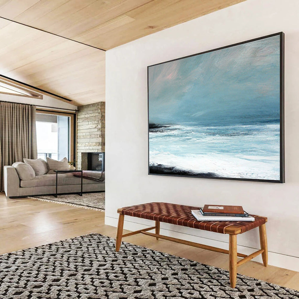 Calm Sea Abstract Minimalist Painting for Serene Spaces YHT031