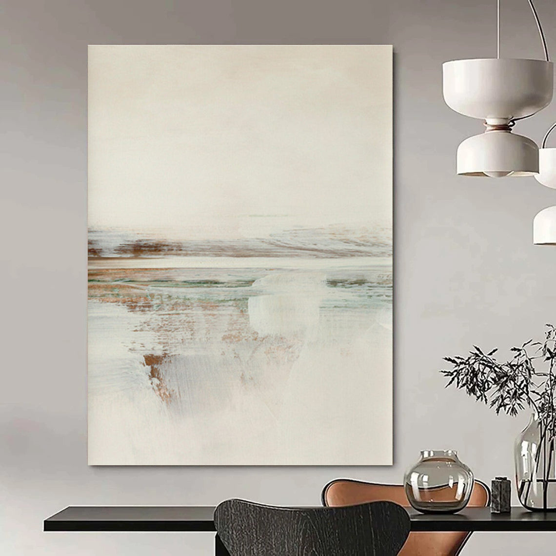 Delicate Soft - Toned Abstract Landscape for Subtle Decor HENG225