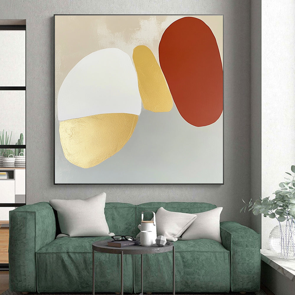Color - Block Abstract Painting with Metallic Accents WINK874