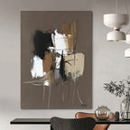 Brown - Toned Abstract Composition Painting for Minimalist Living Room Corners GAB1200