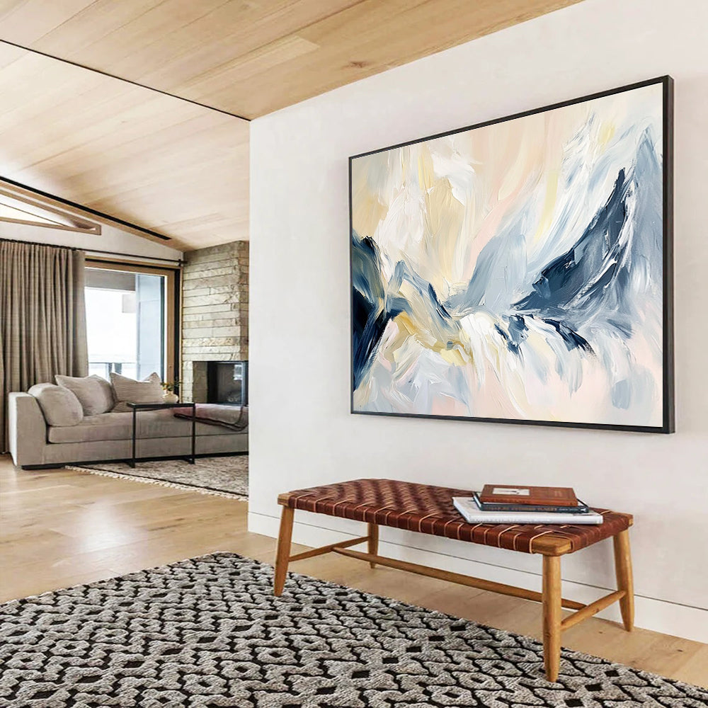 Soft Color Mountain Abstract with Gentle Brushstrokes Abstract Painting ABS358