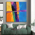 Colorful Abstract Cross Painting with Bold Geometry WINK406