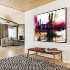 Vibrant Desert Cactus Abstract Painting ABS207