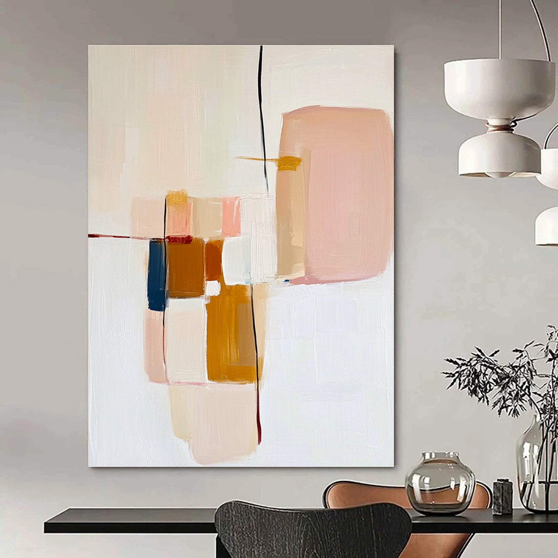 Pastel Color Block Abstract Painting for Feminine - Inspired Boutiques GAB0928