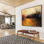 Misty Landscape Abstract Painting with Soft, Dreamy Atmospheric Layers ABS502