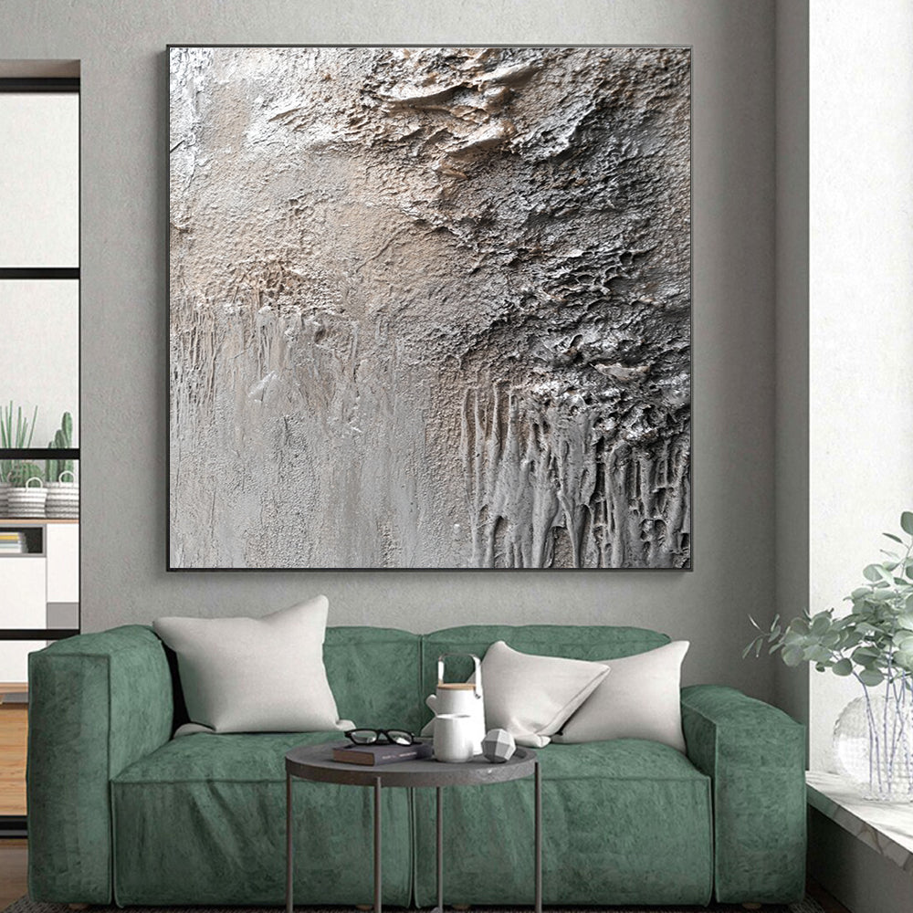 Textured Concrete - Like Surface Abstract Painting with Raw Authenticity WINK251