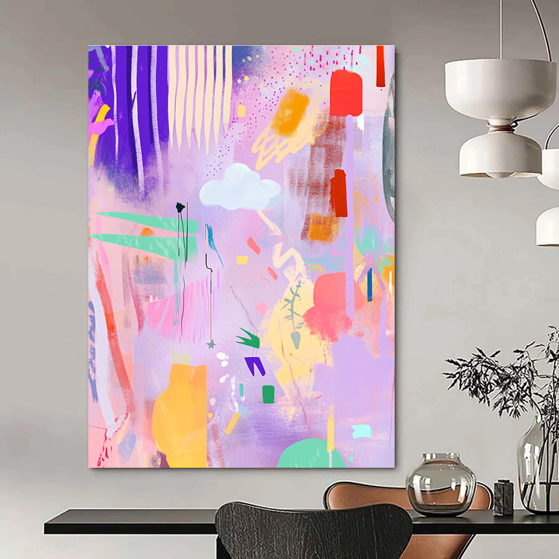 Pastel Dreamscape Abstraction - Whimsical Surreal Art GAB0384
