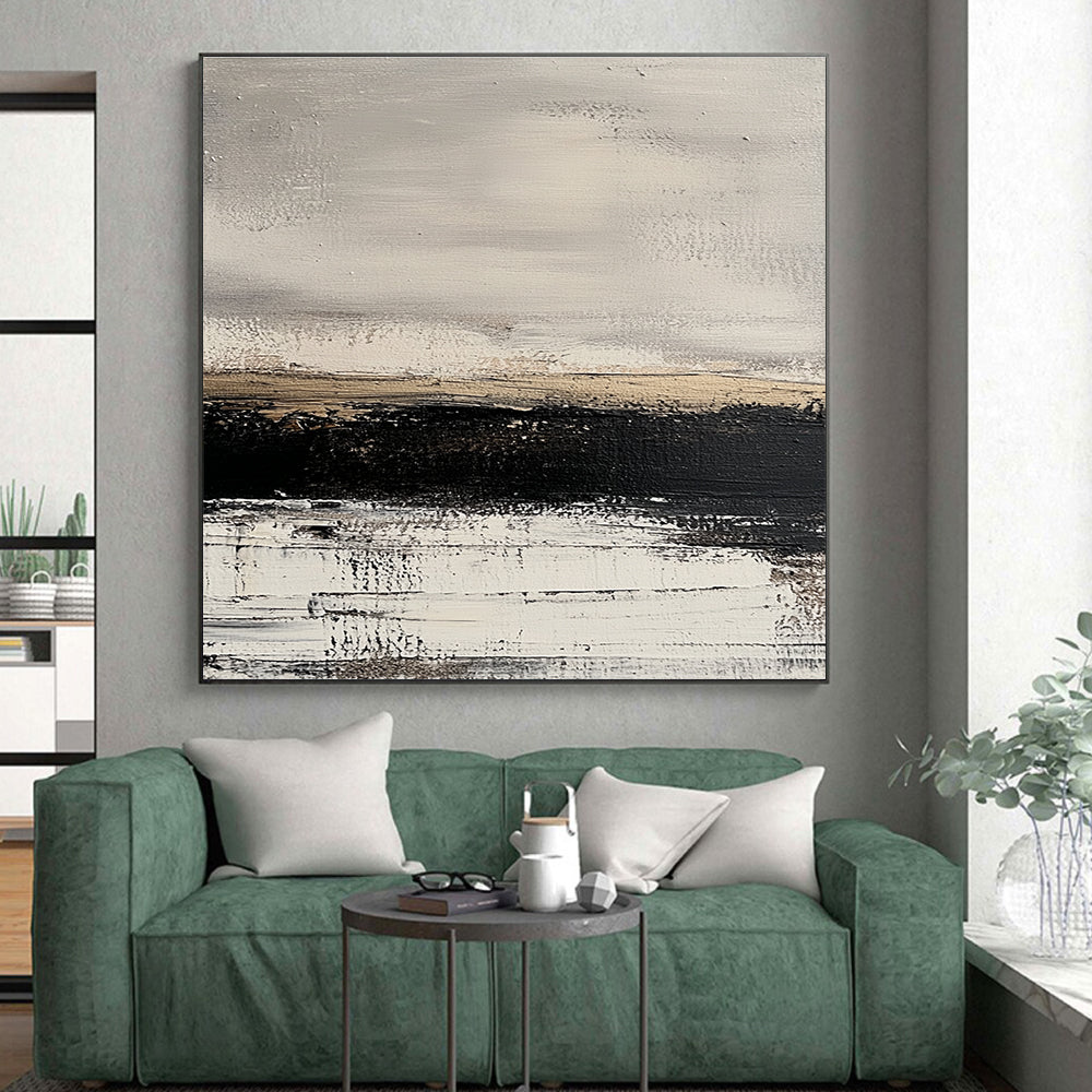 Monochromatic Abstract Landscape Painting with Quiet Mystery WINK344