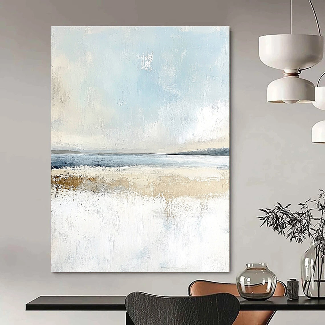 Coastal Serenity Abstract - Calming Seaside Abstract Painting GAB0480