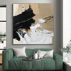 Beige - Black Abstract Details Painting with Subtle Intricacy WINK364