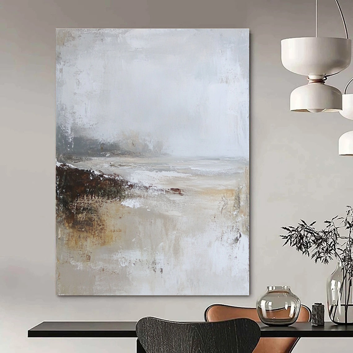 Minimalist Neutral Tones Seascape Abstract Painting GAB0673