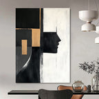 Geometric Face - Inspired Abstract Painting for Modern Art Galleries GAB0884