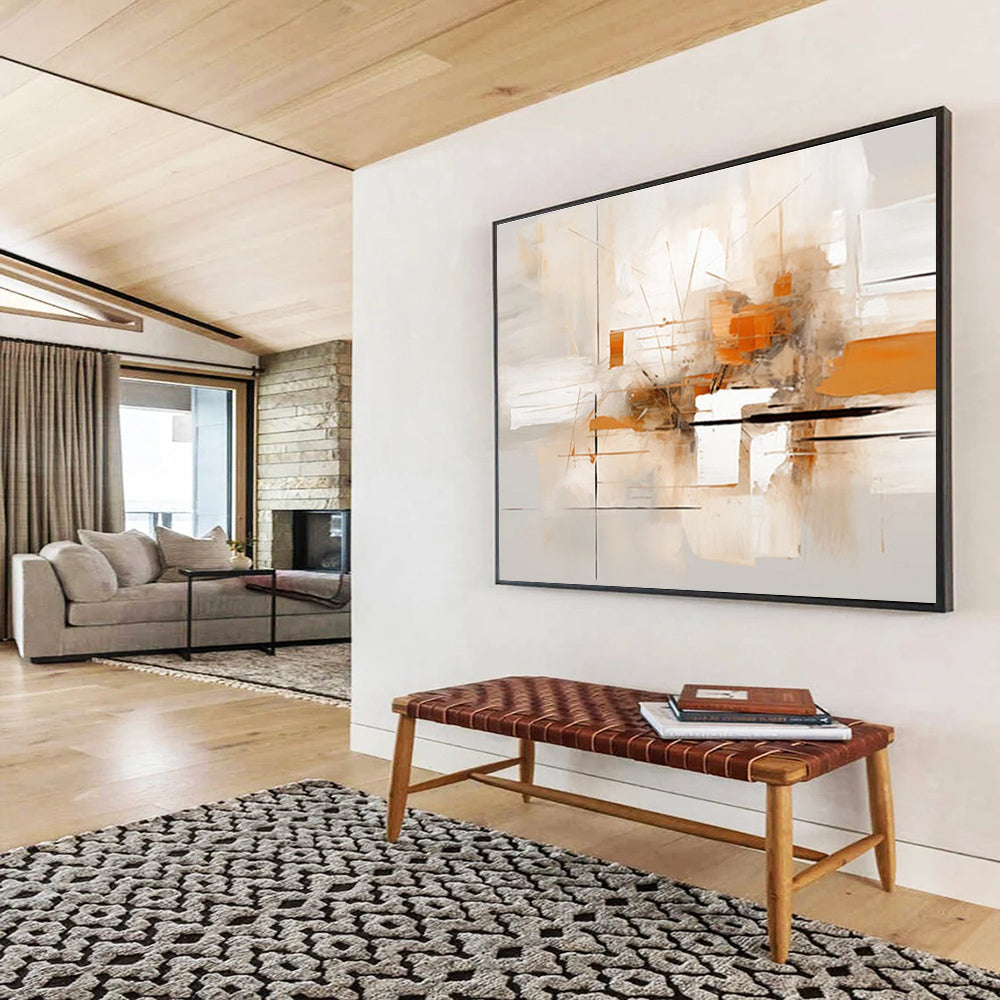 Light Tones Abstract Painting for Airy Spaces YHT096