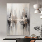 Gray - Toned Cityscape Abstract Painting for Urban - Inspired Offices HENG122
