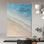 Aerial Beach Waves Abstract Painting for Tropical - Vibe Spaces HENG314