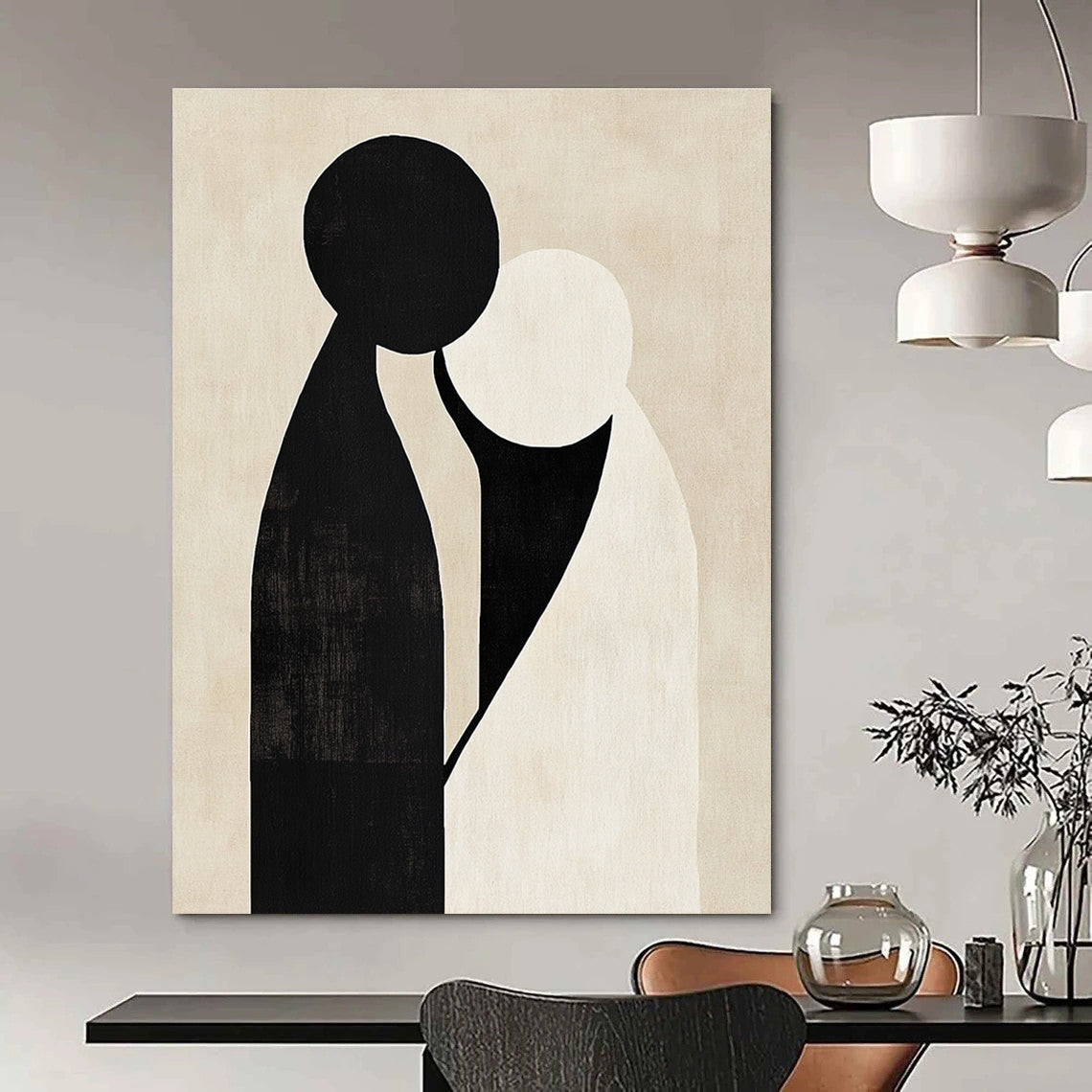 Abstract Couple Figure Painting for Romantic - Themed Anniversaries GAB0965