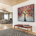 Colorful 3D Tree Abstract Painting for Art Galleries YHT169