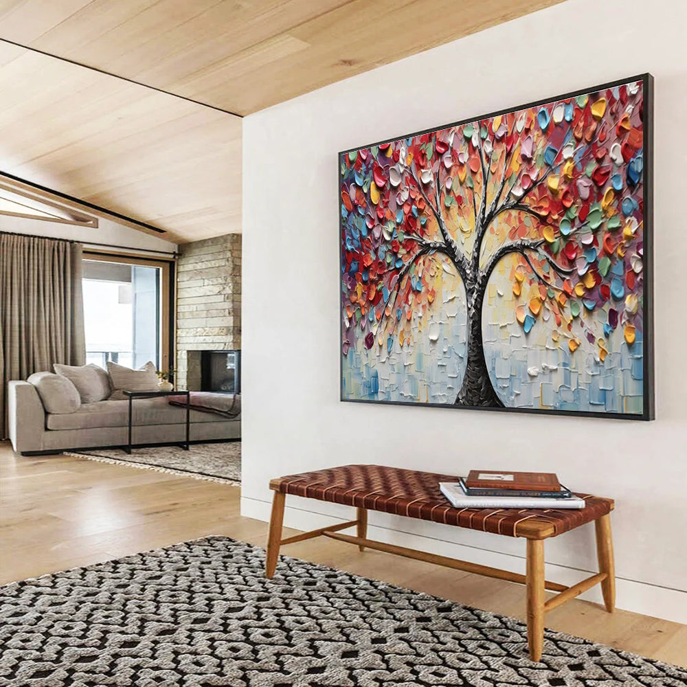Colorful 3D Tree Abstract Painting for Art Galleries YHT169