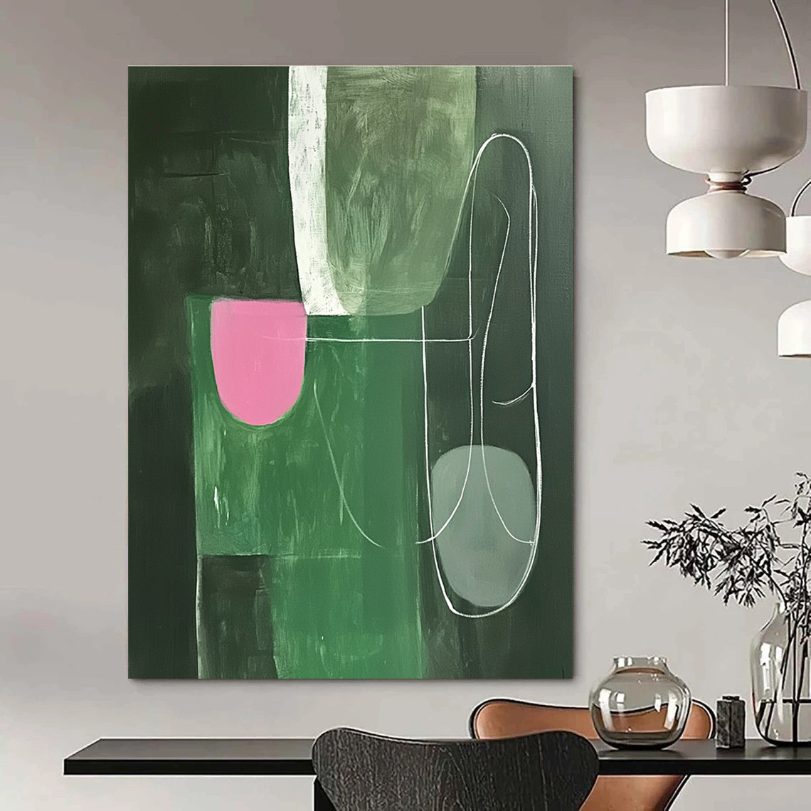 Color Block Abstract Painting for Contemporary Office Reception Areas GAB1335