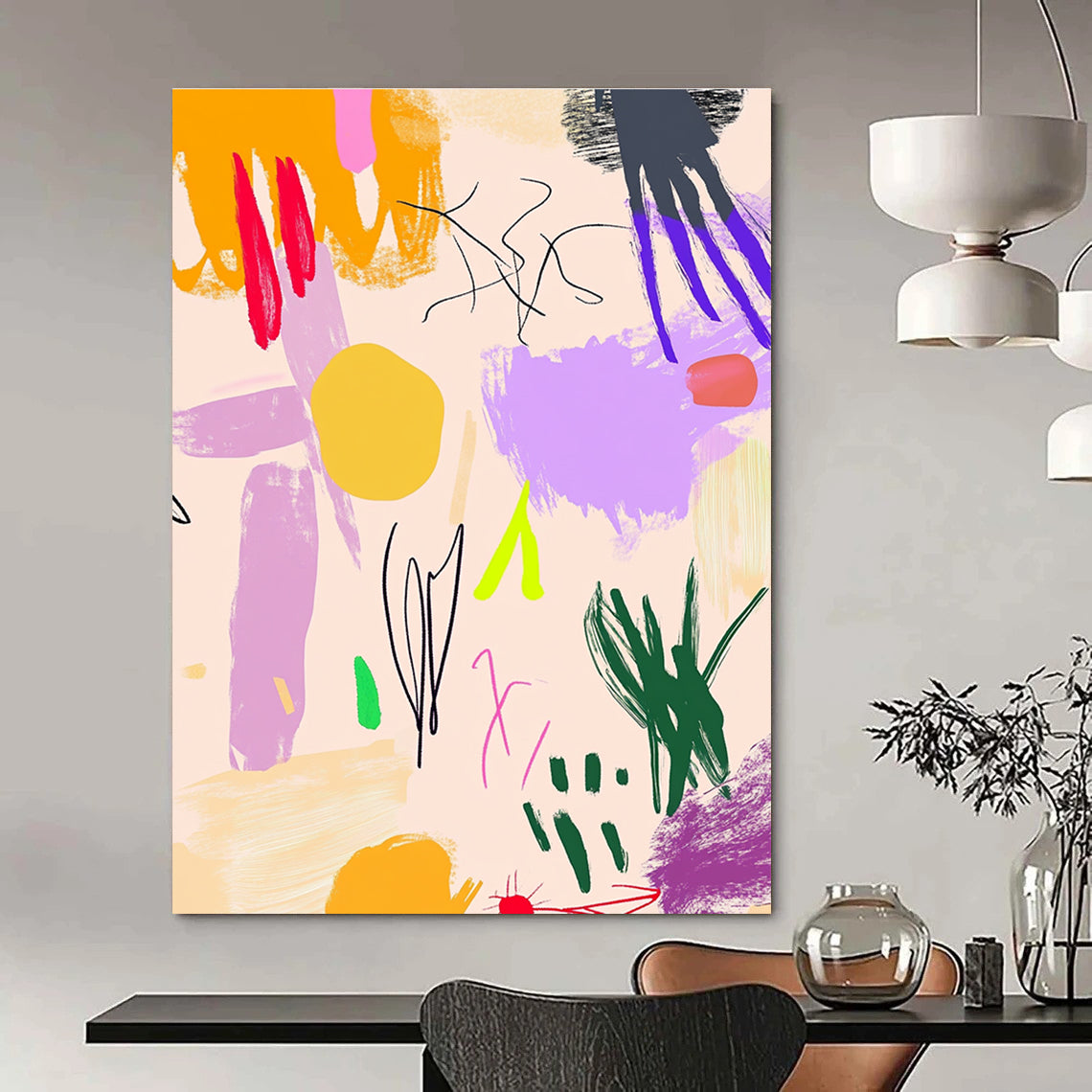 Colorful Abstract Doodles - Playful Expressive Abstract Art GAB0442