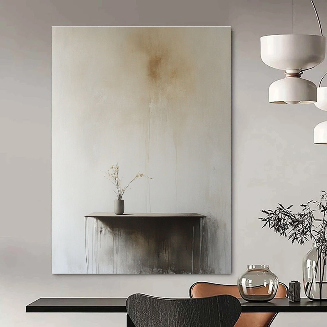 Serene Abstract Vase Painting for Calming Bedrooms GAB1114