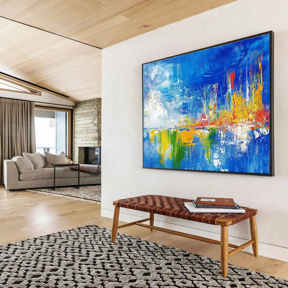Colorful Cityscape Reflection Abstract Painting ABS189