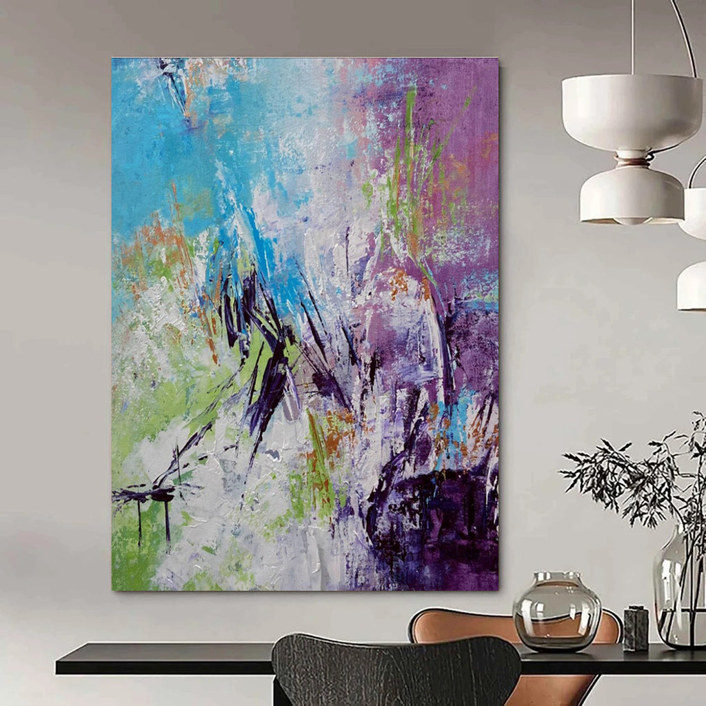 Colorful Eclectic Abstract Painting for Creative Coworking Spaces HENG472
