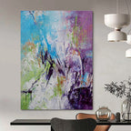 Colorful Eclectic Abstract Painting for Creative Coworking Spaces HENG472