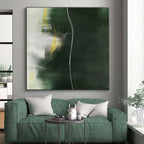 Green and Yellow Abstract Painting with Subtle Dynamics WINK140