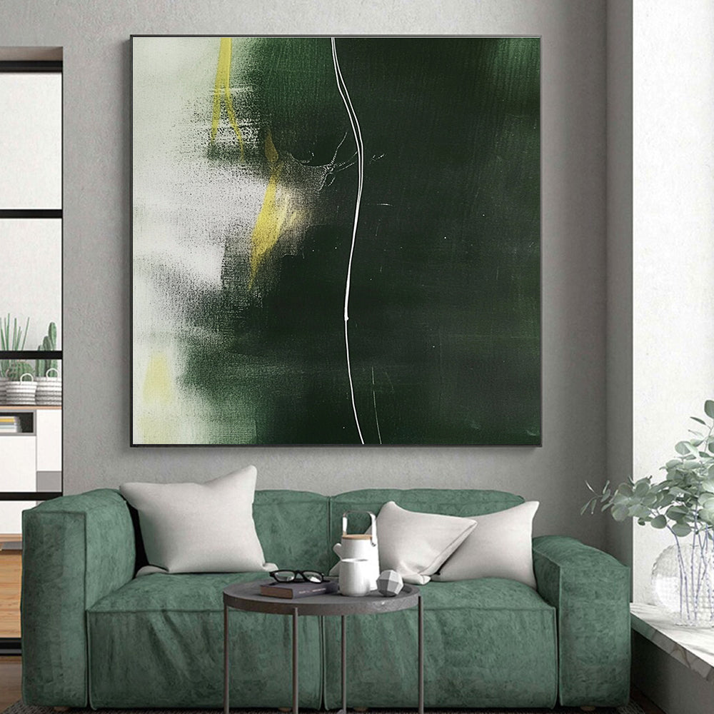 Green and Yellow Abstract Painting with Subtle Dynamics WINK140