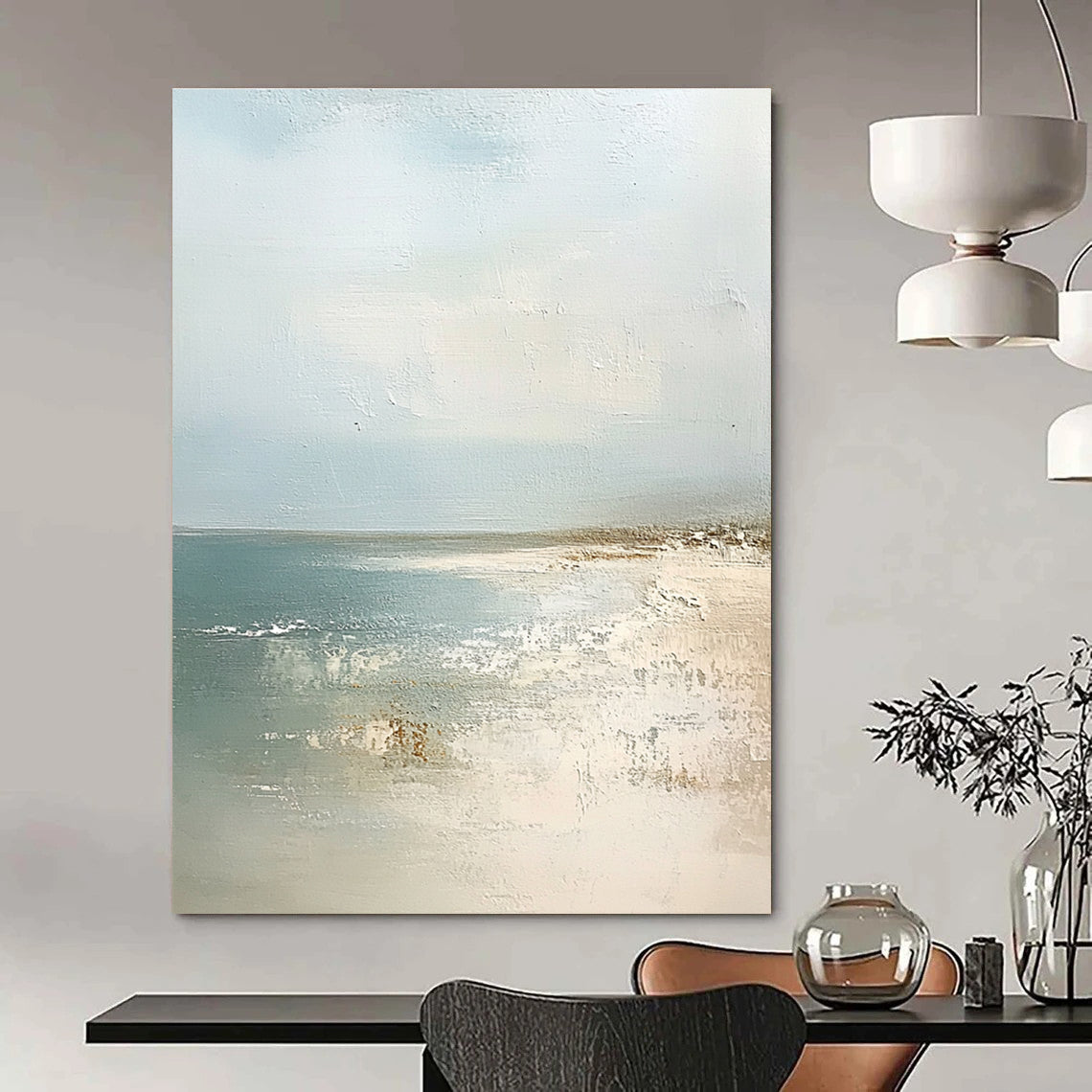 Calm Coastal View - Serene Seaside Abstract Painting GAB0571