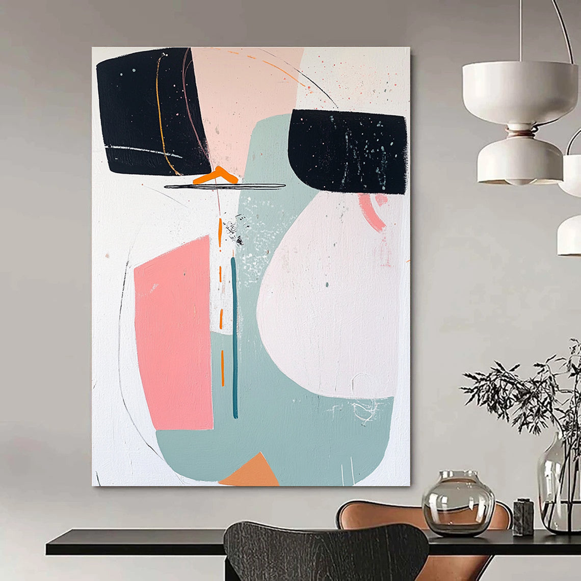 Pastel Geometric Abstract Painting for Charming Boutiques GAB1089