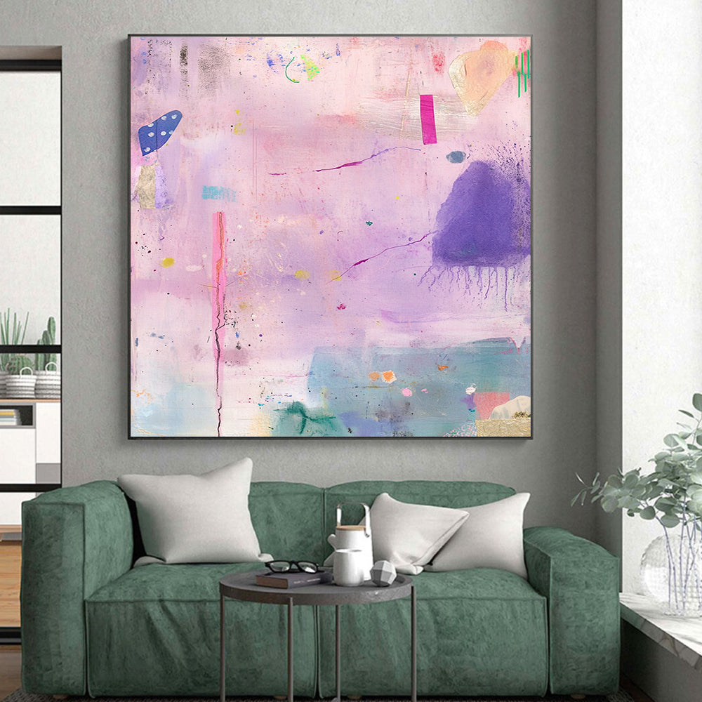 Soft Purple Surface Abstract Painting with Dreamy Allure WINK139