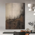 Textured Gray and Brown Industrial - Like Art Abstract Painting for Loft - Style Apartments HENG355
