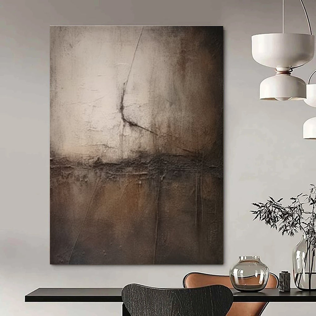 Dark Textured Abstract with Cracked Effect Abstract Painting for Art - Centric Studies HENG357