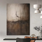 Dark Textured Abstract with Cracked Effect Abstract Painting for Art - Centric Studies HENG357