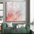 Red and Gray Textured Abstract Painting with Edgy Nuance WINK281