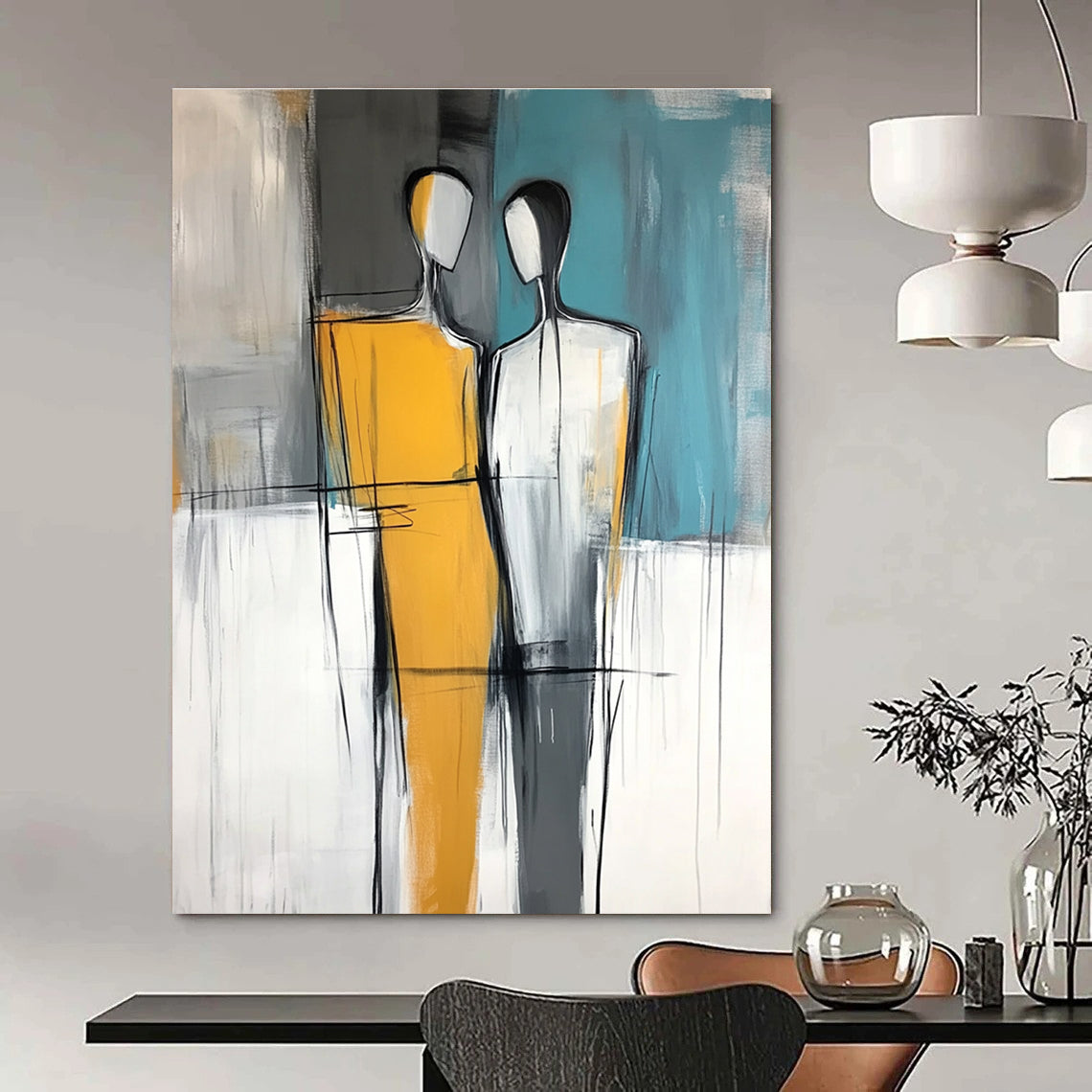 Two Figures Abstract - Intimate Relationship Art GAB0564