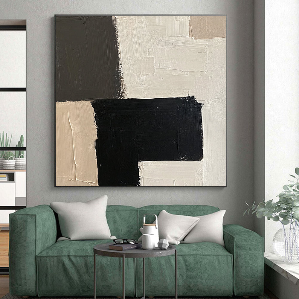 Neutral Geometric Abstract Painting with Quiet Sophistication WINK502