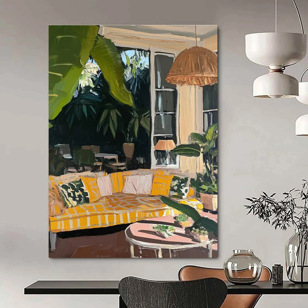 Indoor Outdoor Living Abstract Painting for Stylish Patio Spaces HENG435